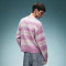 Custom High Quality Wool Knitwear | Striped Mohair Rhinestone Sweater | Streetwear Apparel Manufacturer