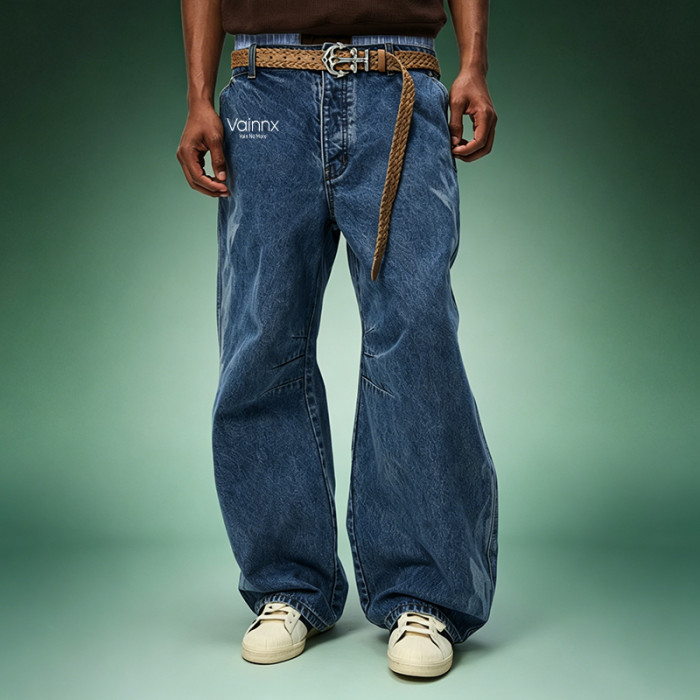Custom Heavyweight 100% Cotton Denim Pants | Wide Leg Washed Baggy Jeans | High Quality Pants Manufacturer