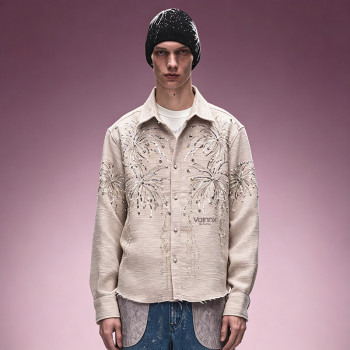 Custom Embroidered Button-Up Shirt | Drop Shoulder Oversize Shirt | Streetwear Apparel Manufacturer