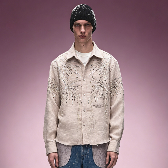 Custom Embroidered Button-Up Shirt | Drop Shoulder Oversize Shirt | Streetwear Apparel Manufacturer