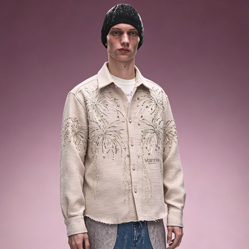 Custom Embroidered Button-Up Shirt | Drop Shoulder Oversize Shirt | Streetwear Apparel Manufacturer