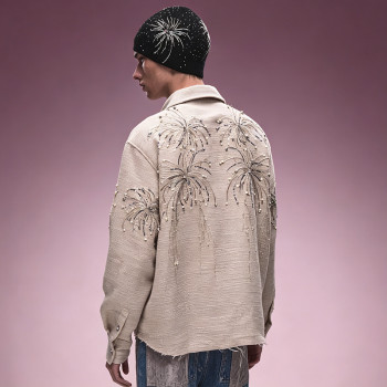 Custom Embroidered Button-Up Shirt | Drop Shoulder Oversize Shirt | Streetwear Apparel Manufacturer