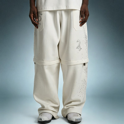 Custom Rhinestone Streetwear Pants | Wide Leg Jogger Pants | Heavyweight Fleece Baggy Pants