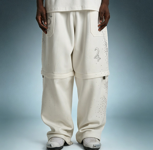 Custom Rhinestone Streetwear Pants | Wide Leg Jogger Pants | Heavyweight Fleece Baggy Pants