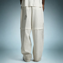 Custom Rhinestone Streetwear Pants | Wide Leg Jogger Pants | Heavyweight Fleece Baggy Pants