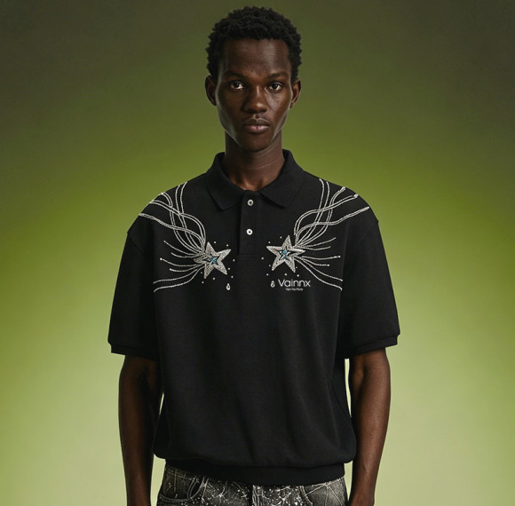 Custom Oversized Cotton T-Shirt | Men's Rhinestone Polo T-Shirt | Streetwear Apparel Manufacturer