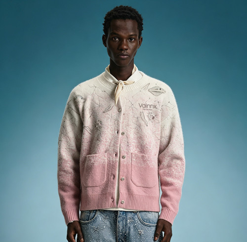 Custom Men's Embroidery Knit Sweater | Luxury Streetwear Gradient Sweater | High Quality Knitwear