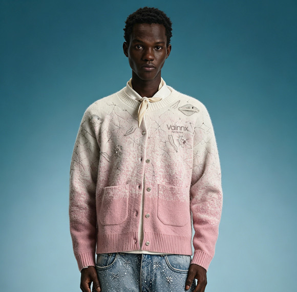 Custom Men's Embroidery Knit Sweater | Luxury Streetwear Gradient Sweater | High Quality Knitwear