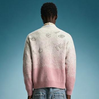 Custom Men's Embroidery Knit Sweater | Luxury Streetwear Gradient Sweater | High Quality Knitwear