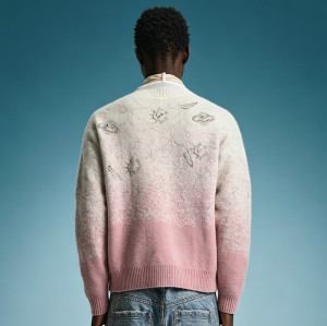 Custom Men's Embroidery Knit Sweater | Luxury Streetwear Gradient Sweater | High Quality Knitwear