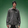 Custom 260 Gsm Cotton Vintage Shirt | Rhinestone Plaid Oversize Shirt | Men's Streetwear Shirt