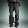 Custom Streetwear Washed Jeans | Wide Leg Rhinestone Denim Pants | High Quality High Waist Jeans