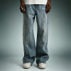 Custom Streetwear Washed Jeans | Wide Leg Rhinestone Denim Pants | High Quality High Waist Jeans