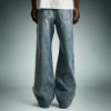 Custom Streetwear Washed Jeans | Wide Leg Rhinestone Denim Pants | High Quality High Waist Jeans