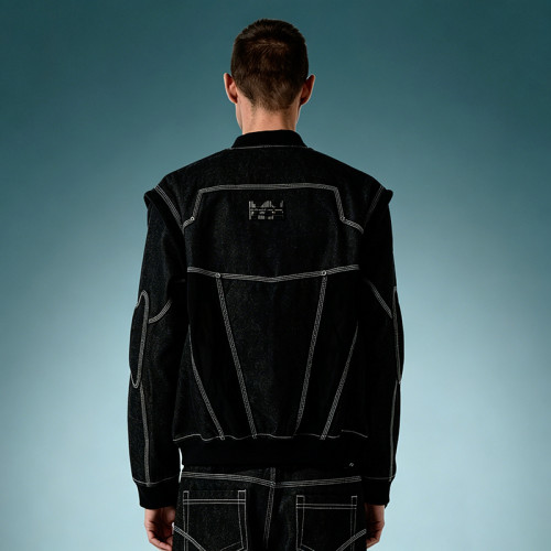 Custom Varsity Patchwork Oversized Jacket | Men's Denim Bomber Jacket | Streetwear Jacket Manufacturer
