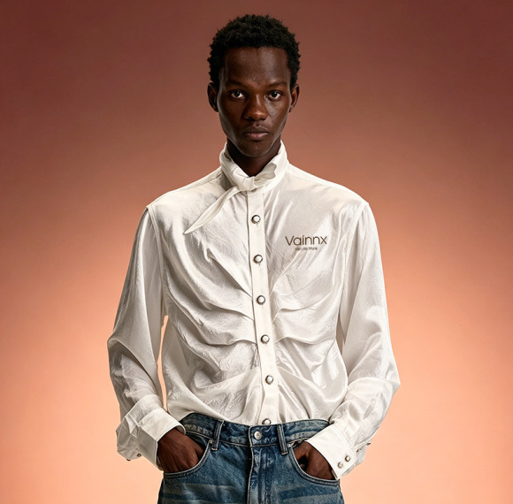 Custom Luxury Shirt | Glossy Silky Oversized Streetwear Blouse | Men's High Quality Shirt
