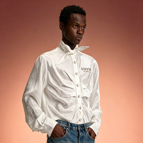 Custom Luxury Shirt | Glossy Silky Oversized Streetwear Blouse | Men's High Quality Shirt