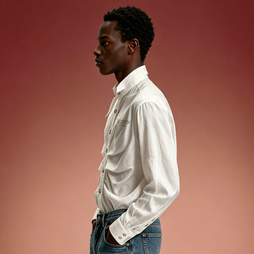 Custom Luxury Shirt | Glossy Silky Oversized Streetwear Blouse | Men's High Quality Shirt