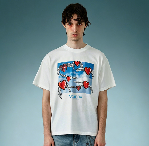 Custom Digital Print T shirt | Vintage Streetwear Short Sleeve Tee | Oversize Drop Shoulder T-shirt