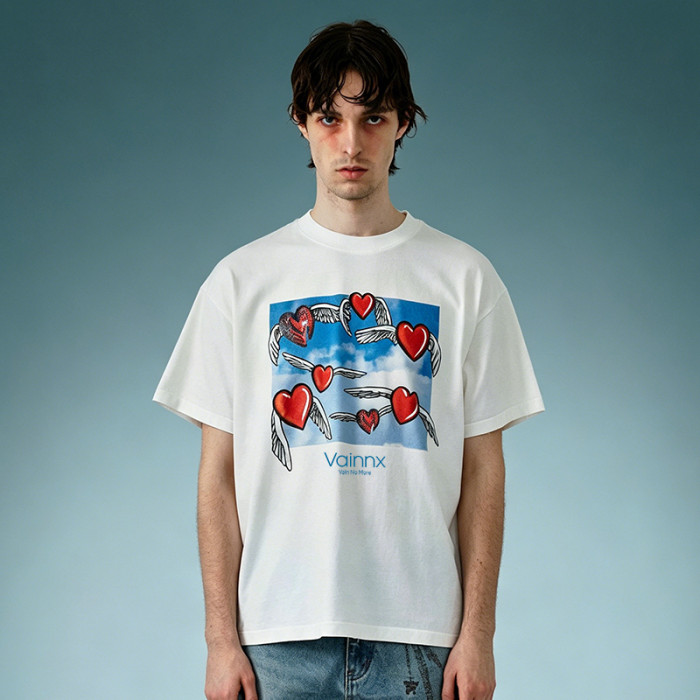 Custom Digital Print T shirt | Vintage Streetwear Short Sleeve Tee | Oversize Drop Shoulder T-shirt