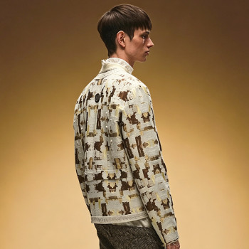 Custom Designer Cropped Jacket | Jacquard Patch Print Vintage Jacket | Streetwear Supplier