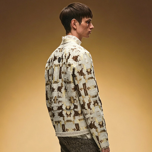 Custom Designer Cropped Jacket | Jacquard Patch Print Vintage Jacket | Streetwear Supplier