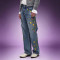 Custom Embroidery Washed Jeans | Distressed Denim Pants | High Quality High Waist Jeans