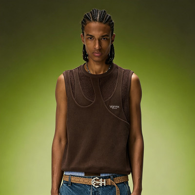 Custom Lightweight Breathable T-shirt | Faux Double Layer Sleeveless Tee | Streetwear Mesh Sleeveless Tee