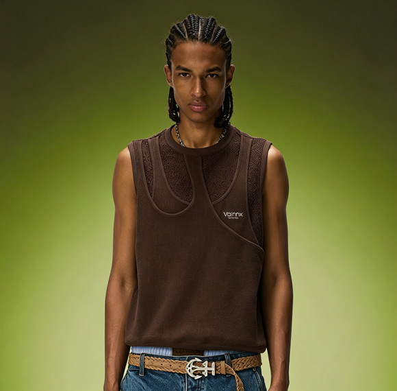 Custom Lightweight Breathable T-shirt | Faux Double Layer Sleeveless Tee | Streetwear Mesh Sleeveless Tee