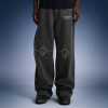 Custom Streetwear Washed Jeans | Straight Leg Rhinestone Denim Pants | High Quality Jeans Wholesale