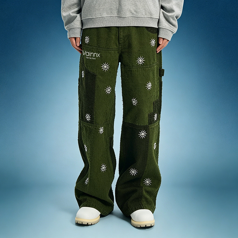 Patchwork Embroidery Pants