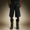 Custom Men's Streetwear Denim Shorts | Designer Washed Shorts | Rhinestone Wide Leg Denim Shorts
