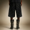 Custom Men's Streetwear Denim Shorts | Designer Washed Shorts | Rhinestone Wide Leg Denim Shorts