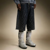 Custom Men's Streetwear Denim Shorts | Designer Washed Shorts | Rhinestone Wide Leg Denim Shorts