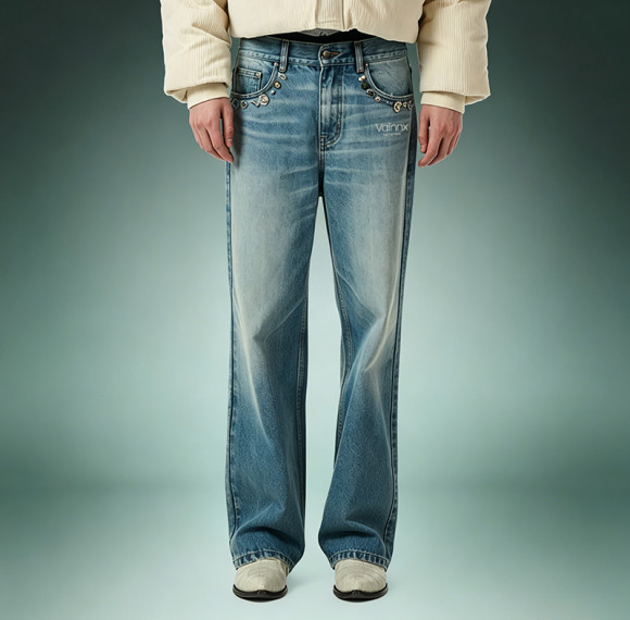 OEM Custom Straight Leg Washed Jeans | Streetwear Denim For Men | Heavyweight High Waist Jeans
