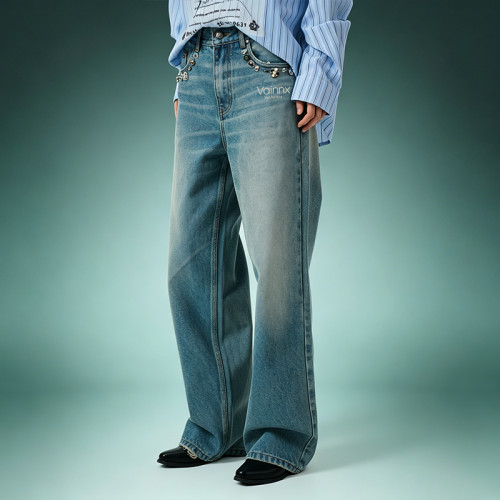 OEM Custom Straight Leg Washed Jeans | Streetwear Denim For Men | Heavyweight High Waist Jeans