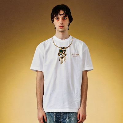 Luxury Streetwear T-shirt | Custom Rhinestone T-Shirt | Oversized Vintage 100% Cotton T-shirt