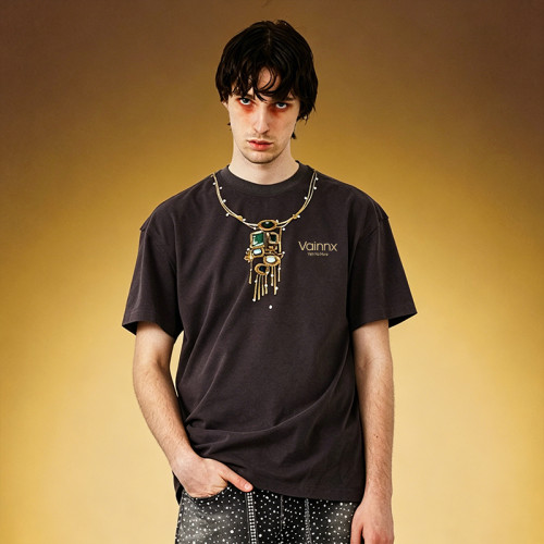 Luxury Streetwear T-shirt | Custom Rhinestone T-Shirt | Oversized Vintage 100% Cotton T-shirt