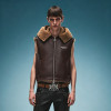 PU Leather Hooded Sleeveless Jacket | Raw Fray Armhole Jacket | Streetwear Jacket Manufacturer