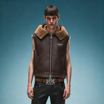PU Leather Hooded Sleeveless Jacket | Raw Fray Armhole Jacket | Streetwear Jacket Manufacturer