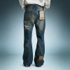 OEM Custom Streetwear Jeans | Vintage Washed Denim Pants | Patch Embroidery Distressed Jeans