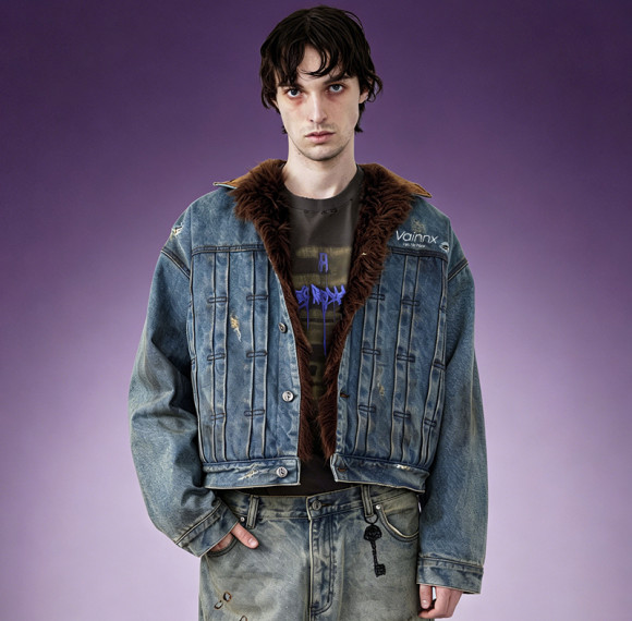 Heavyweight Stone Wash Jacket | Cropped Retro Denim Coat | Oversized Denim Trucker Jacket For Men
