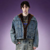 Heavyweight Stone Wash Jacket | Cropped Retro Denim Coat | Oversized Denim Trucker Jacket For Men