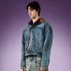Heavyweight Stone Wash Jacket | Cropped Retro Denim Coat | Oversized Denim Trucker Jacket For Men