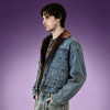 Heavyweight Stone Wash Jacket | Cropped Retro Denim Coat | Oversized Denim Trucker Jacket For Men