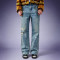 OEM Custom Print Streetwear Jeans | Stone Washed Denim Pants | Distressed Vintage Jeans Wholesale
