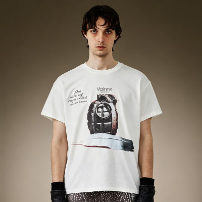 Custom Printed Boxy Fit T-Shirt | Vintage Short Sleeve Tee | Cotton Streetwear T-Shirt For Men