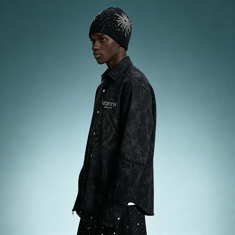 Rhinestone Oversized Shirt