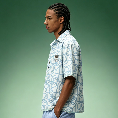 Custom Printed Short Sleeves Shirt | Oversized Camp Collar Shirt | Streetwear Shirt Manufacturer
