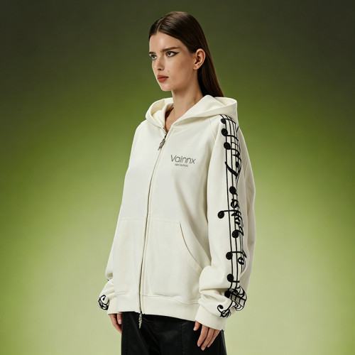 Custom Print Oversized Fleece Hoodie | 500GSM Cotton Heavyweight Hoodie | Zip Up Vintage Sweatshirt